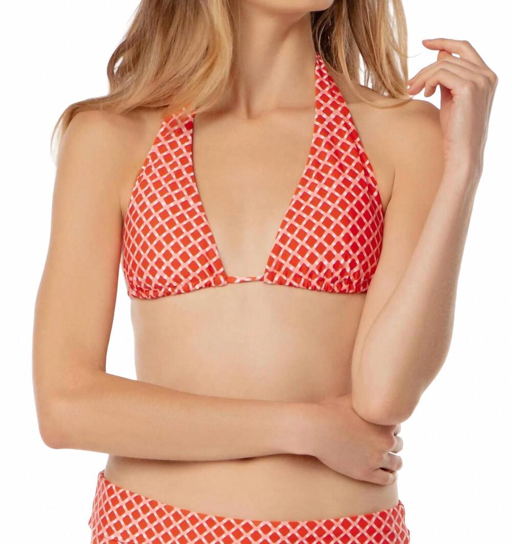 NEW HELEN JON two-tone tie halter bra top in harbour island